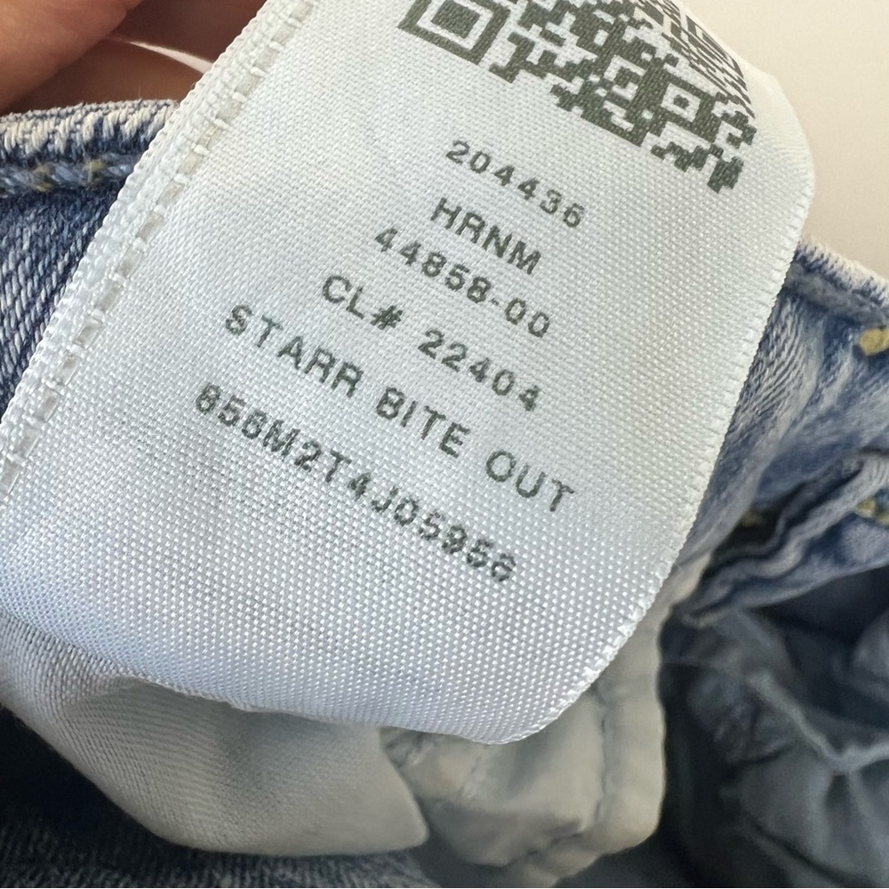 True Religion Starr Jeans Women Mid Rise Cropped Straight Bite Out Hem 30 - Picture 12 of 13